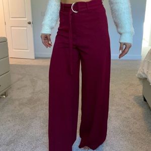 Burgundy Wide Leg Trouser